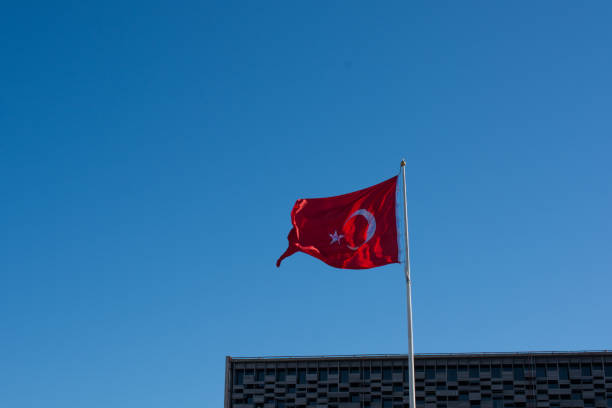 istock Turkish national flag hang on a pole 639092546