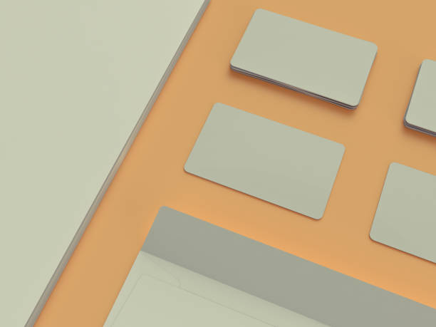 istock Atributes of web Designer on yelow background. Rendering. High resolution. 639100690