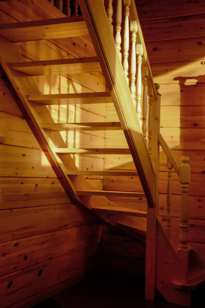 istock Wooden staircase 639100972