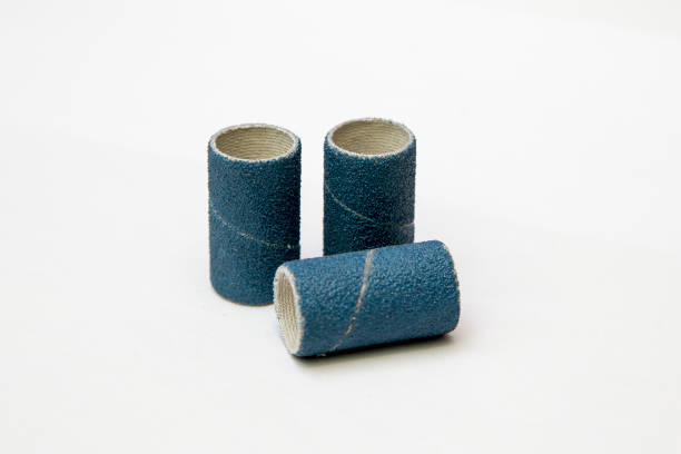 istock Blue sandpaper spiral band isolated 639105508
