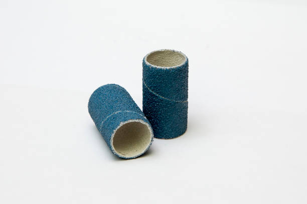 istock Blue sandpaper spiral band isolated 639105524