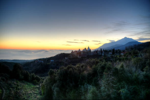 Sunrise in High Dynamic Range with St Andrews Skete and Mount Athos