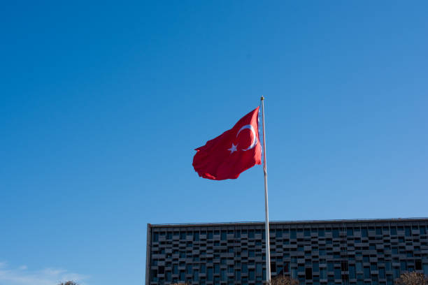 istock Turkish national flag hang on a pole 639112096
