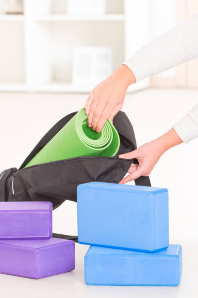 istock Yoga mat inside a special yoga bag 639112252