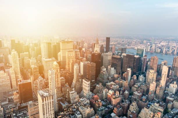 istock Sunset on skyscrapers of Manhattan 639116048