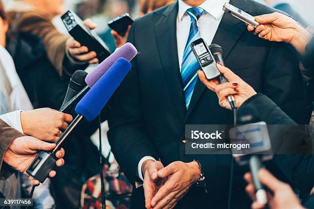 Media Interview Stock Photo - Download Image Now - Politics, Politician, Journalist