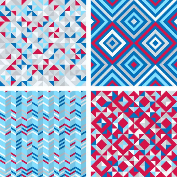 Vector illustration of Set of four abstract geometric backgrounds