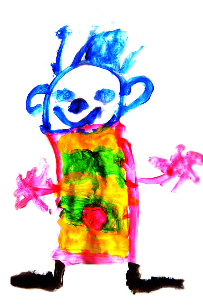 istock Children Drawing happy man 639118360