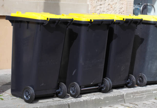 istock Yellow tons, recyclable material bins for plastic waste 639119224