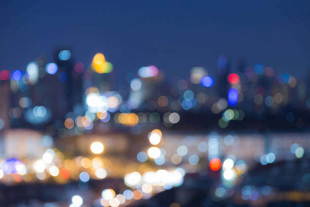 istock Night city blurred bokeh lights 639119560