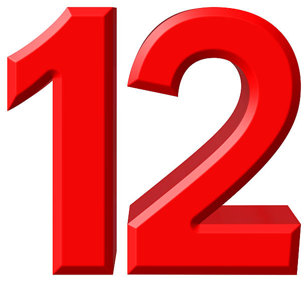 istock Numeral 12, twelve, isolated on white background, 3d render 639125146