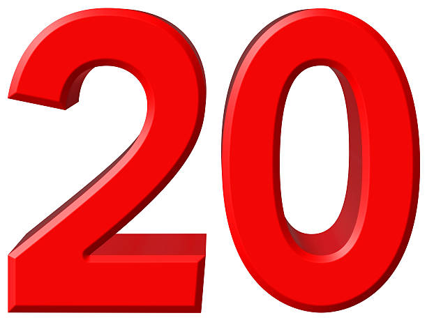 istock Numeral 20, twenty, isolated on white background, 3d render 639125398