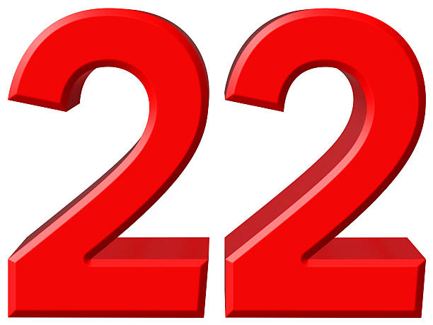 istock Numeral 22, twenty two, isolated on white background, 3d render 639125468