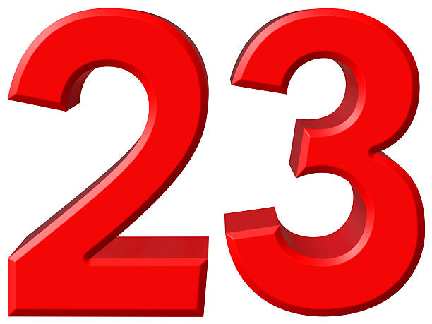 istock Numeral 23, twenty three, isolated on white background, 3d rende 639125500