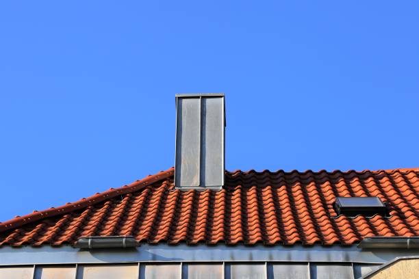 istock Chimney with stainless steel cladding 639125572
