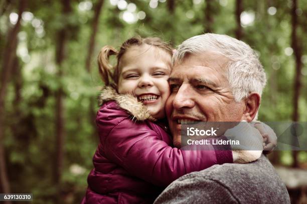 Love You So Much My Grandpa Stock Photo - Download Image Now - Child, Grandfather, Playful