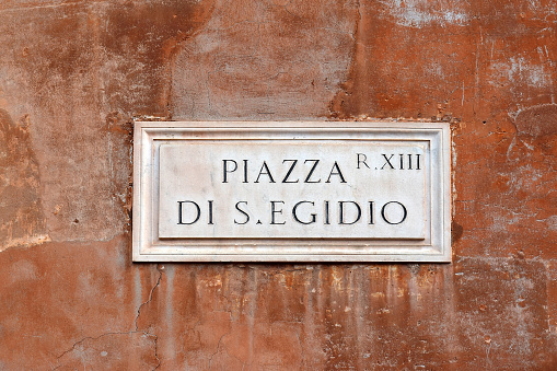 Palazzo Ottaviani historical sign in Florence, Italy