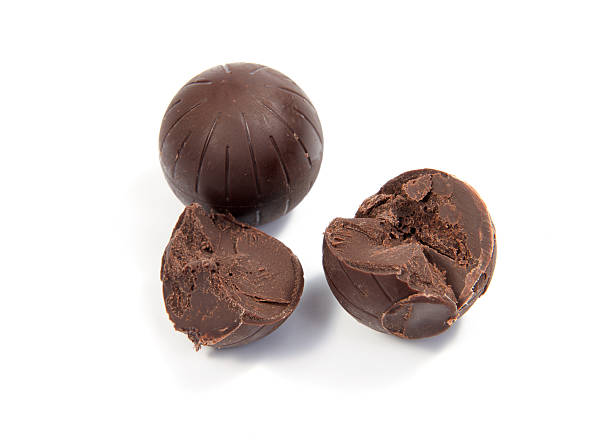 istock Chocolate candies isolated on white background. 639133138