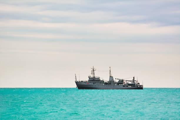 istock Military Ship in the Sea 639133210