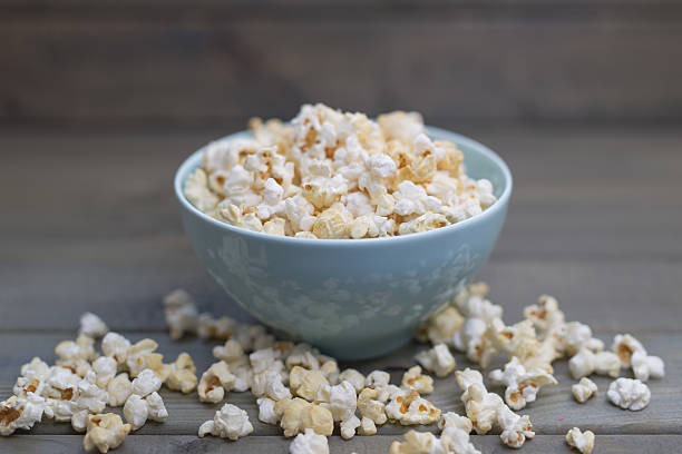 istock Popcorn in a pastel blue bowl 639137054