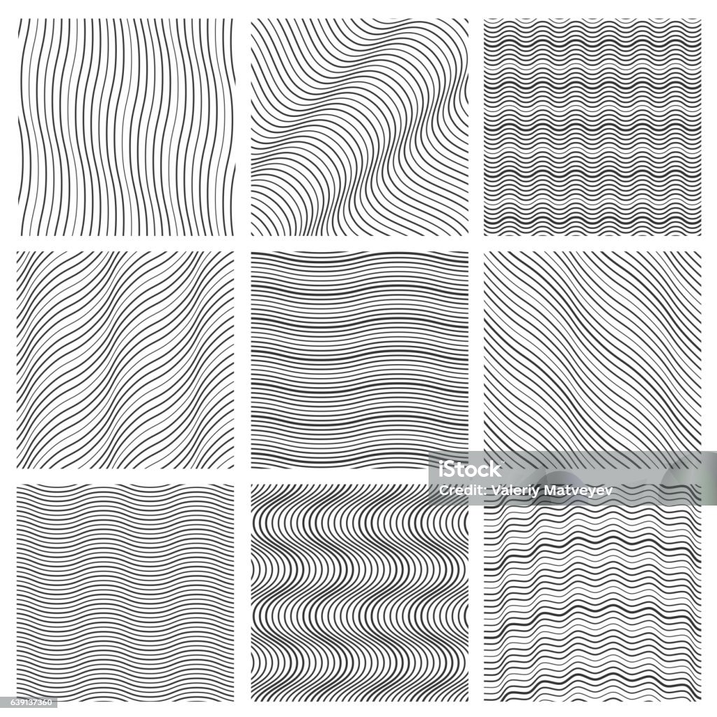 How To Make Wavy Pattern Geometric Wavy Pattern Set Stock Illustration - Download Image Now ...