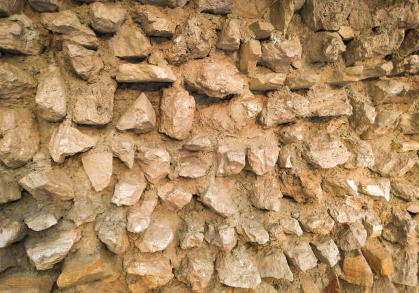 Stones from the rome age in an old building in Budapest, Aquincum
