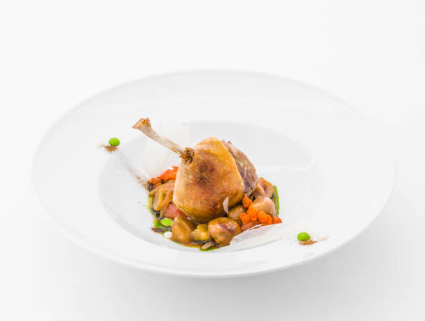 istock Cooked leg of poultry with garnish 639141064