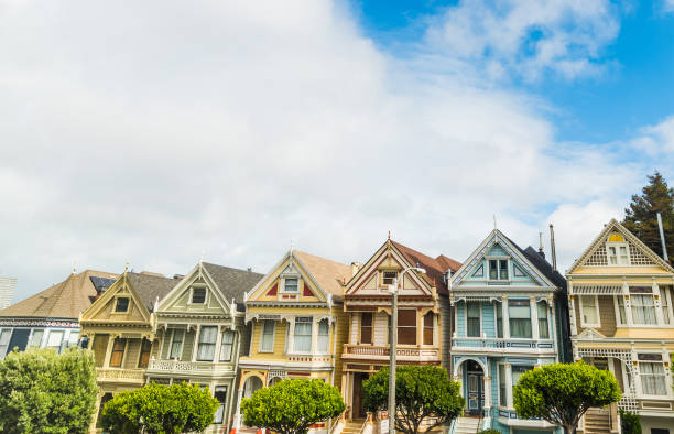 istock Clouds over Painted Ladies in San Francisco 639141516