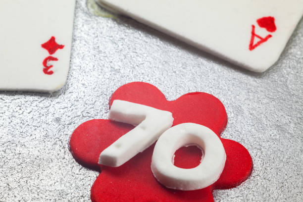 istock Decoration of 70 Birthday Cake 639143152