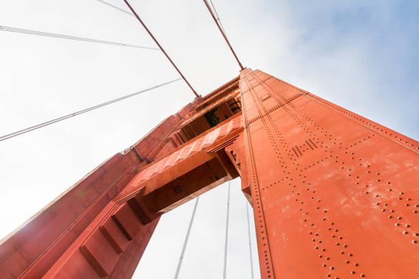 istock Golden Gate Bridge arch closeup bottom view 639152068