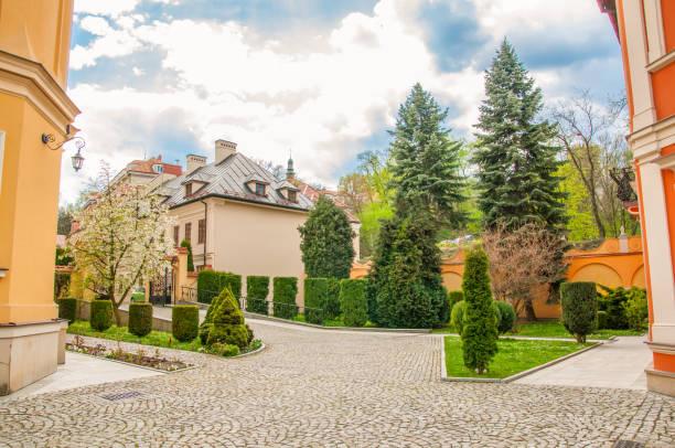 istock Nice garden between the buildings 639156670
