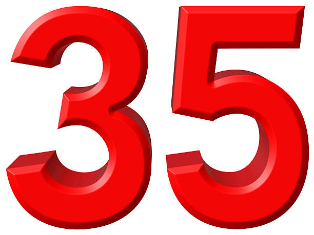 istock Numeral 35, thirty five, isolated on white background, 3d render 639165368