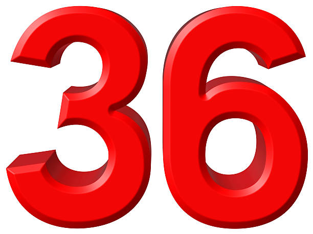 istock Numeral 36, thirty six, isolated on white background, 3d render 639165382