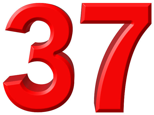istock Numeral 37, thirty seven, isolated on white background, 3d rende 639165392
