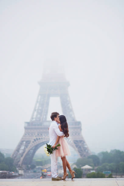 istock Romantic couple together in Paris 639165450