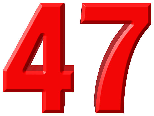 istock Numeral 47, forty seven, isolated on white background, 3d render 639165500