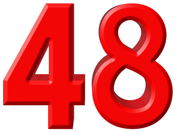istock Numeral 48, forty eight, isolated on white background, 3d render 639165508