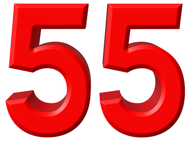 istock Numeral 55, fifty five, isolated on white background, 3d render 639165580
