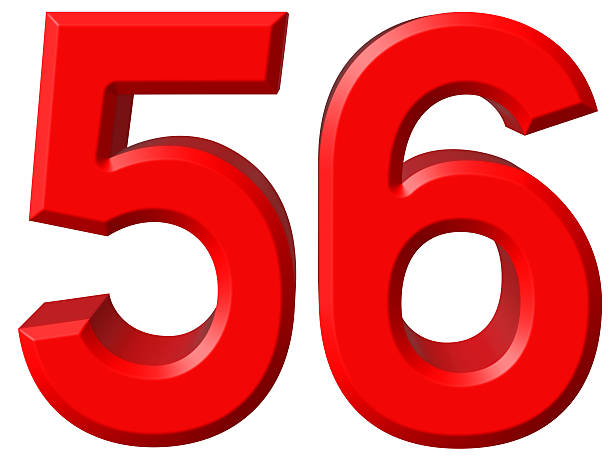 istock Numeral 56, fifty six, isolated on white background, 3d render 639165590
