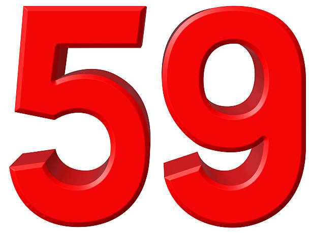 istock Numeral 59, fifty nine, isolated on white background, 3d render 639165626