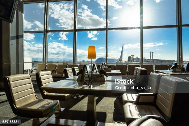 Airport Lounge Seating Area Stock Photo - Download Image Now - Airport Departure Area, Horizontal, Airport