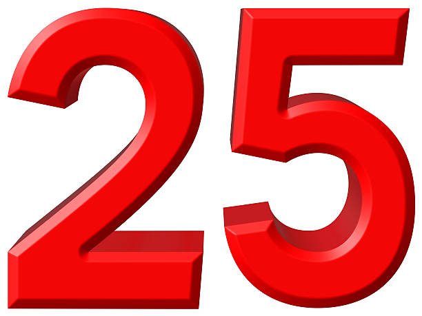 istock Numeral 25, twenty five, isolated on white background, 3d render 639166480