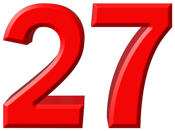 istock Numeral 27, twenty seven, isolated on white background, 3d rende 639166494