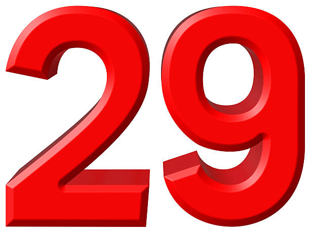 istock Numeral 29, twenty nine, isolated on white background, 3d render 639166516