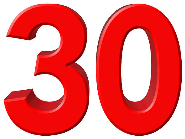 istock Numeral 30, thirty, isolated on white background, 3d render 639166528