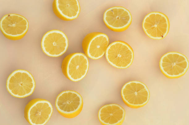 istock overhead view of freshly cut lemon halves 639167178