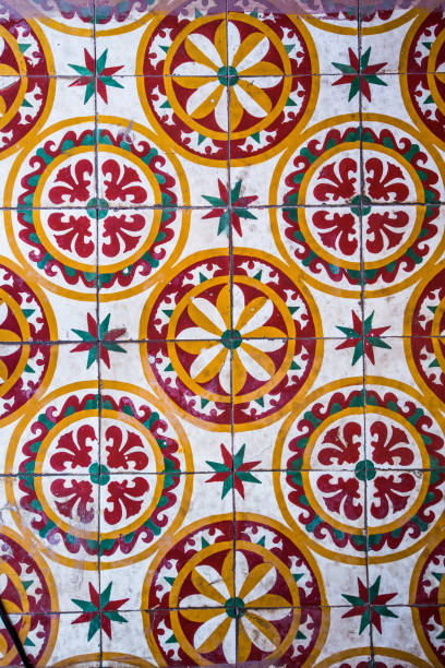 istock Colorful Vintage style floor tile pattern texture and background. 639172028