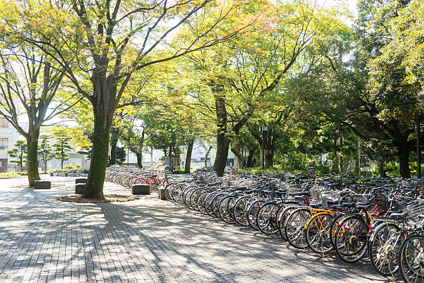 estacionamiento de bicicletas - cobertizo para bicicletas fotografías e imágenes de stock