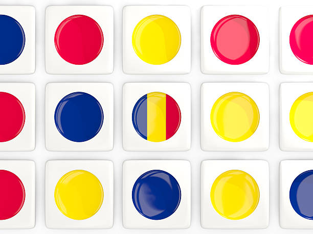 Mosaic background with flag of chad. 3D illustration