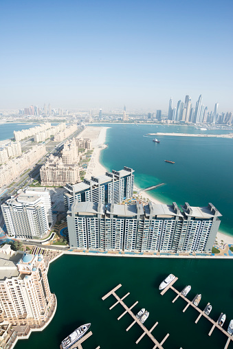 Aerial View of Palm Island in Dubai, United Arab Emirates